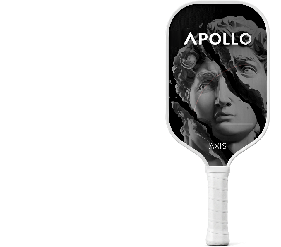 Apollo LUMEN Control Air Elongated pickleball paddle face detail.