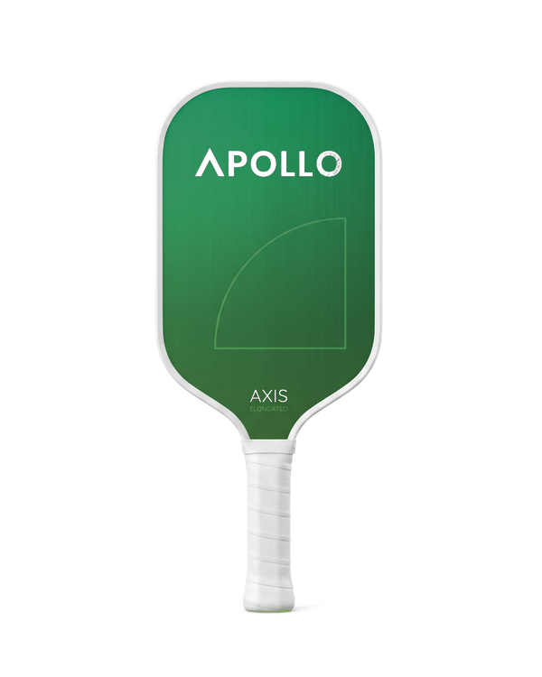 Green Apollo EVO pickleball paddle with white grip, ALTO logo; visible text: EVO CONTROL MAX BY APOLLO APOLLO.COM USA PICKLEBALL APPROVED