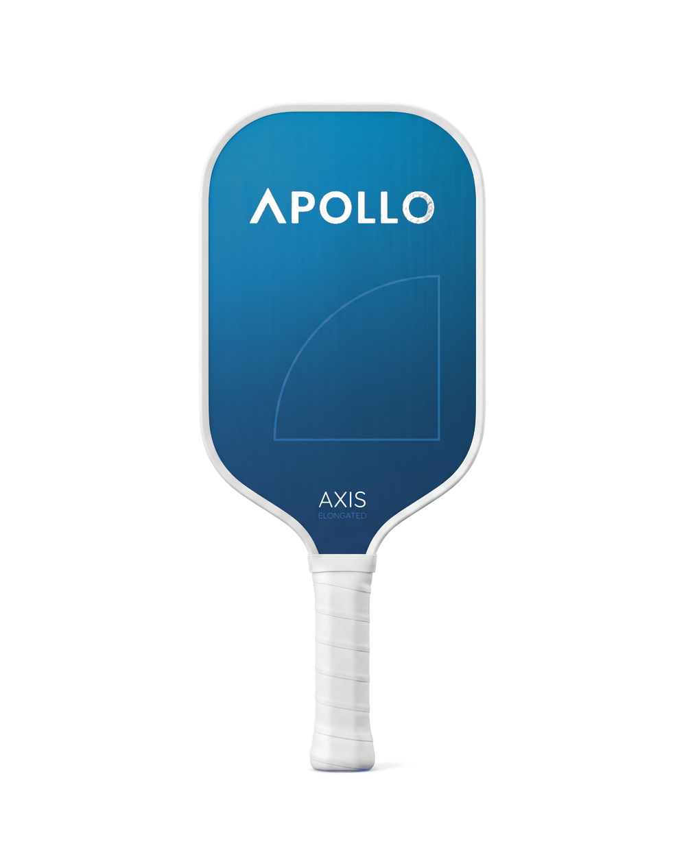 Front three-quarter view of ALTO OMEGA Hybrid Air pickleball paddle showcasing a black and blue face on white