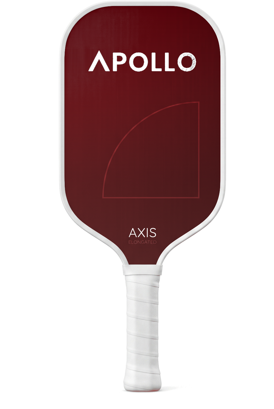Angled product view of the black and white Apollo Axis Elongated 16mm pickleball paddle, demonstrating the detachable silver clips from the adjustable MOI tuning weight system.