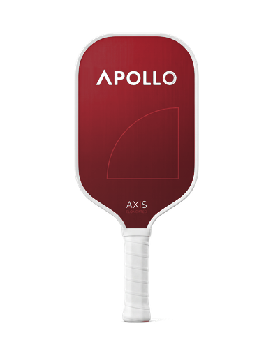 Apollo Labs Project Pulse Elongated 16mm pickleball paddle in red and black.