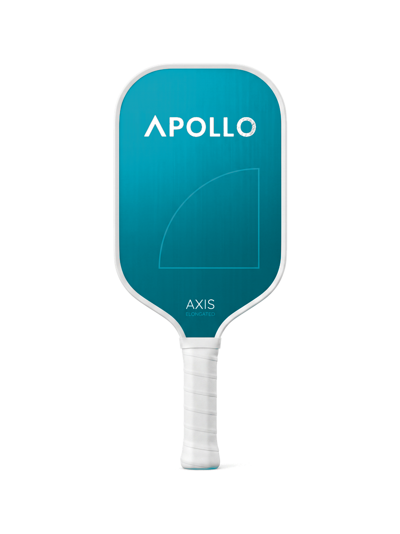 Teal-and-black Apollo ALTO GEO pickleball paddle with ALTO and GEO logos and small 'by Apollo' and 'USA' text